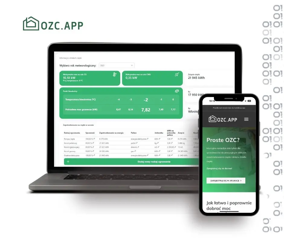Kalkulator zapotrzebowania na cieplo - OZC.APP